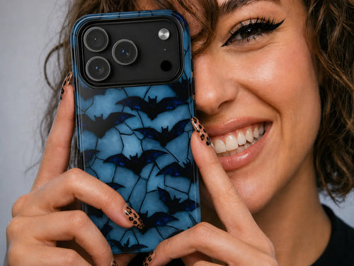 Blue Bat Pattern throwbackcases