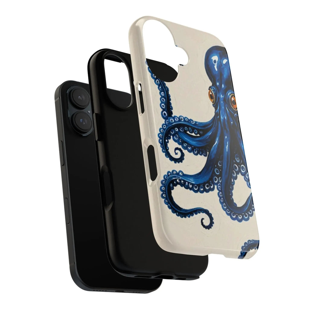 Classic Blue Octopus Portrait - Throwbackcases