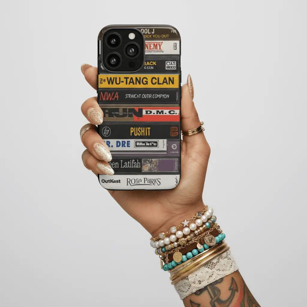 Custom Throwback Case – Build Your Own cassette tape or VHS stack - Up to 14 Titles, Songs/ Movies/ Artists - Throwbackcases