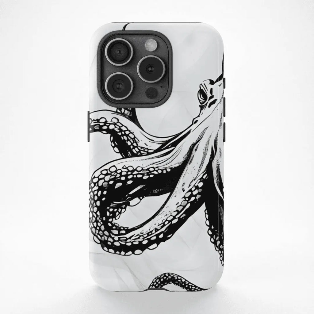 Ink Flow Octopus Line Art - Throwbackcases
