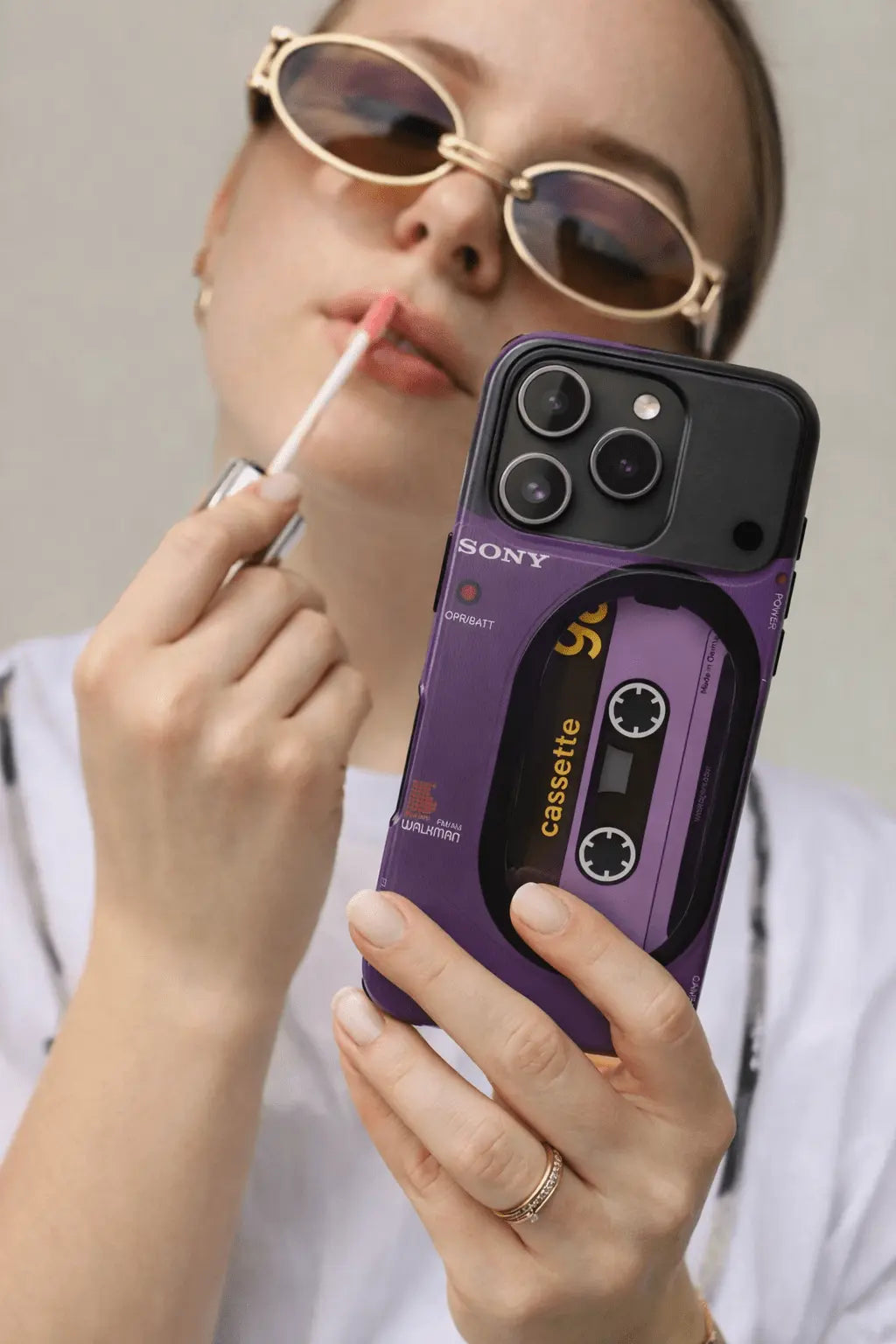 Purple Sony Walkman Cassette Phone Case - Retro 80s Design - Throwbackcases